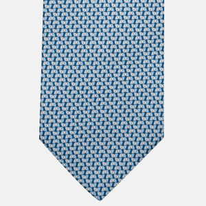 3-Fold Silk Tie, Geometric Pattern, Light Blue - JA056123-10
