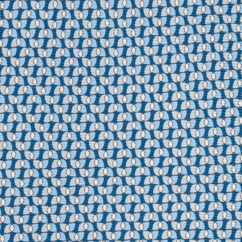 3-Fold Silk Tie, Geometric Pattern, Light Blue - JA056123-10