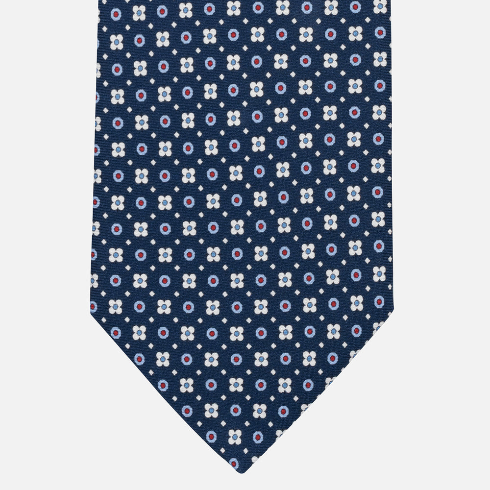 Tie Collection 1999 Floral Pattern Blue Red