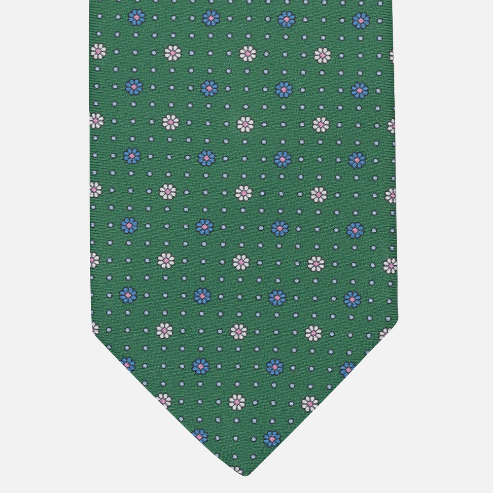 1999 Collection Tie in Heavy Silk Blue Geometric Pattern