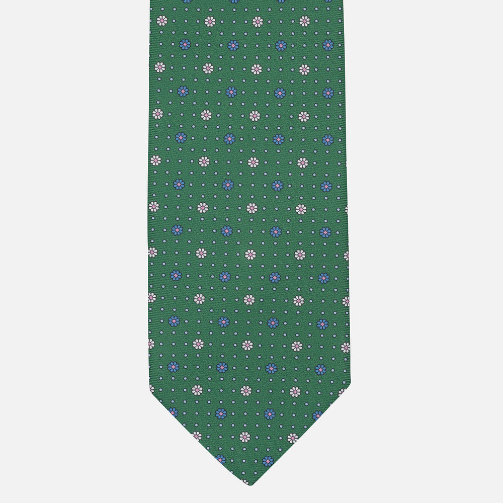 1999 Collection Tie in Heavy Silk Blue Geometric Pattern