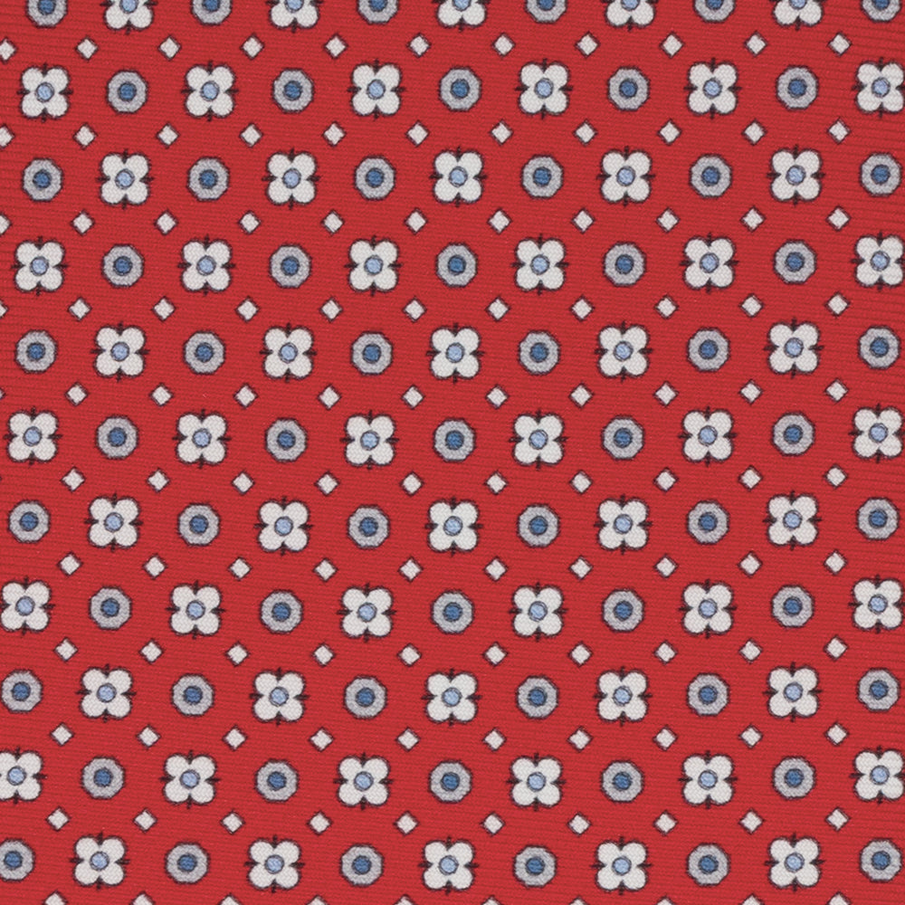1999 Collection Tie in Heavy Silk Blue Geometric Pattern