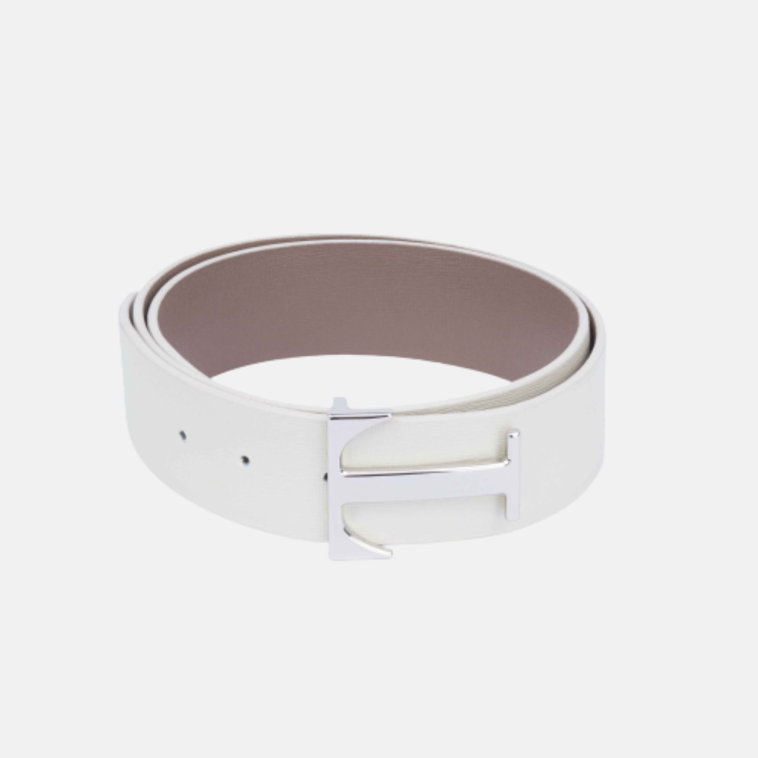 Ceinture bicolore Blanc/Boue