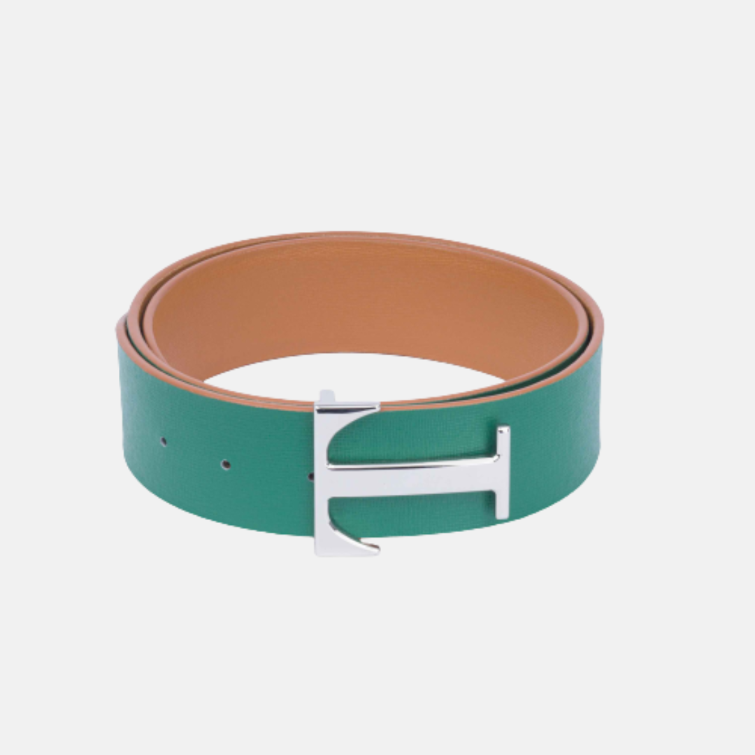 Green/Camel Two-Tone Belt