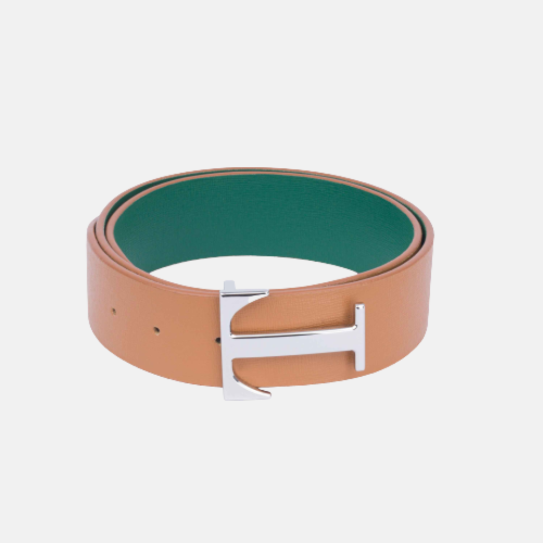 Green/Camel Two-Tone Belt