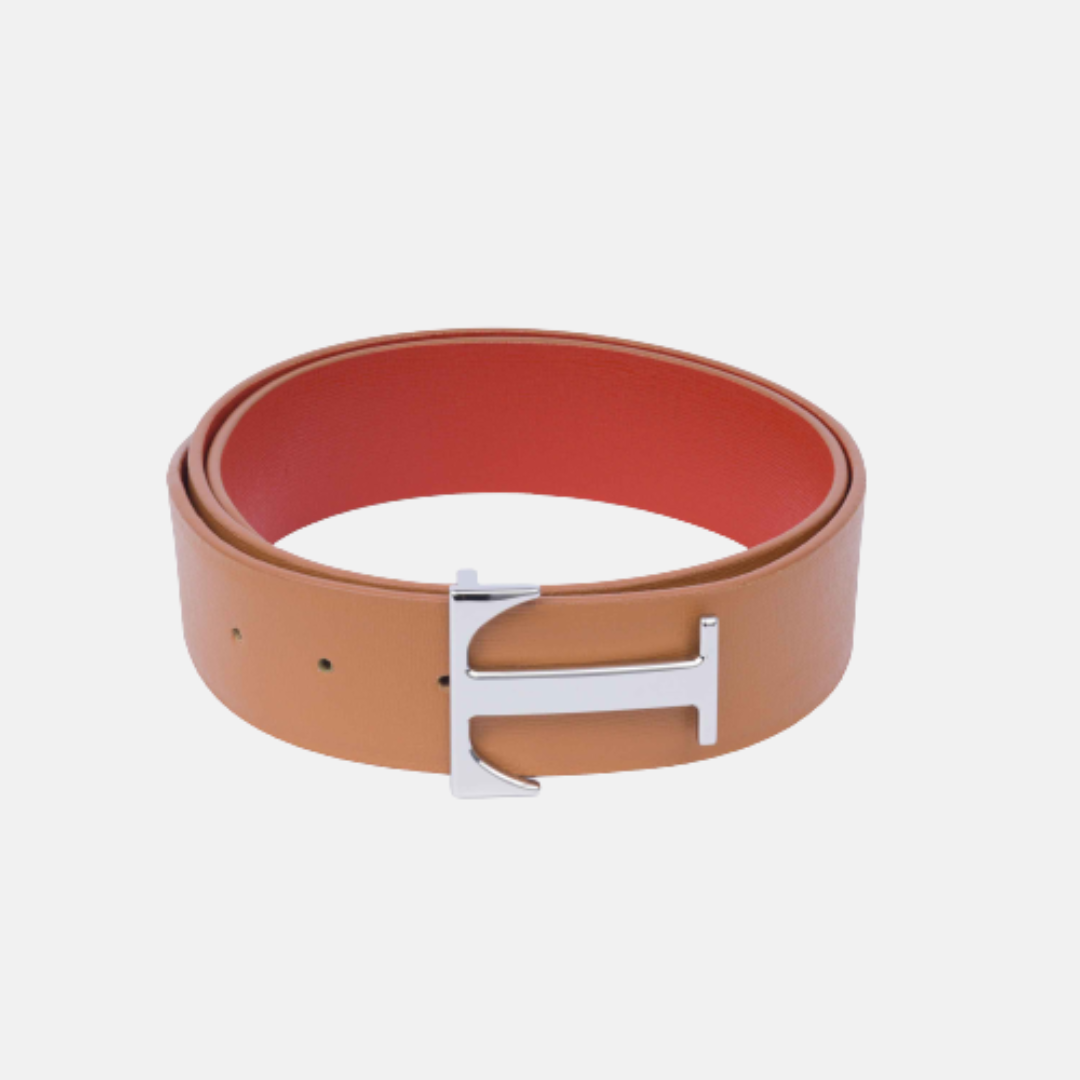 Ceinture Bicolore Rouge/Camel