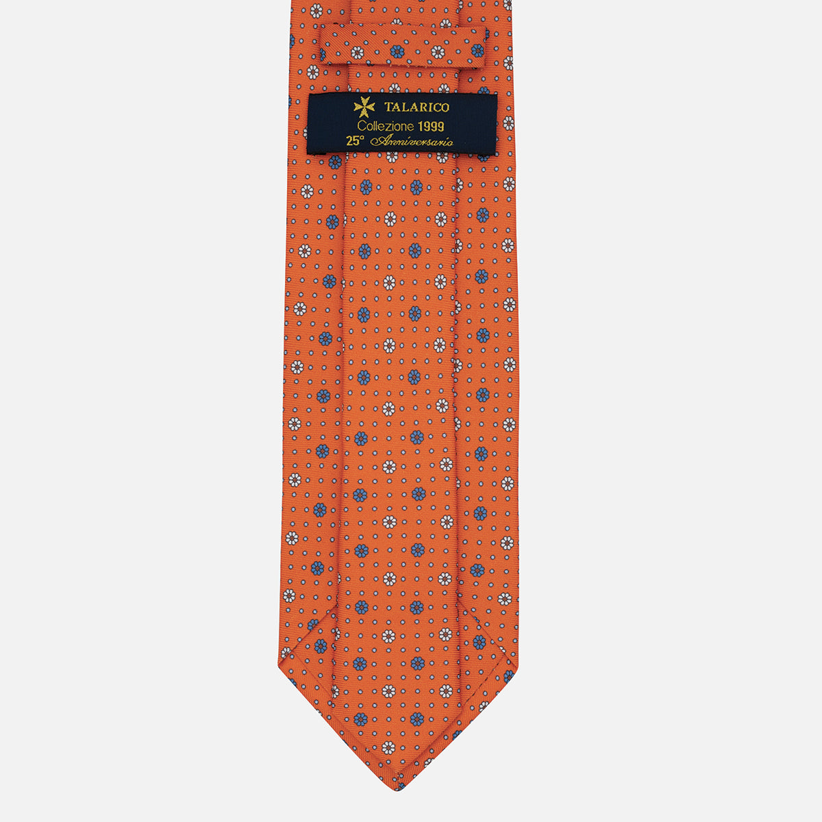 1999 Collection Tie in Heavy Silk Blue Geometric Pattern
