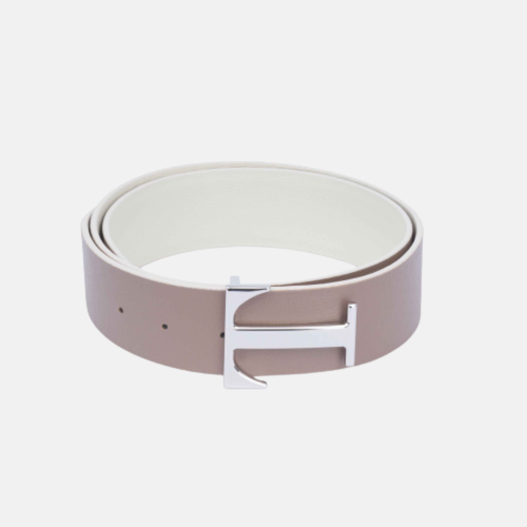 Ceinture bicolore Blanc/Boue