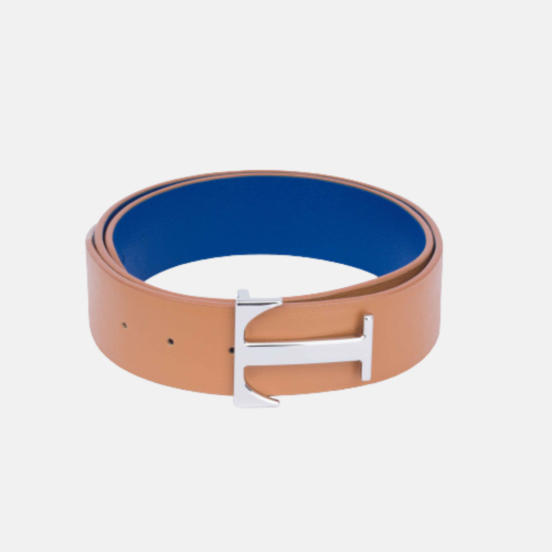 Two-tone Blue/Camel Belt