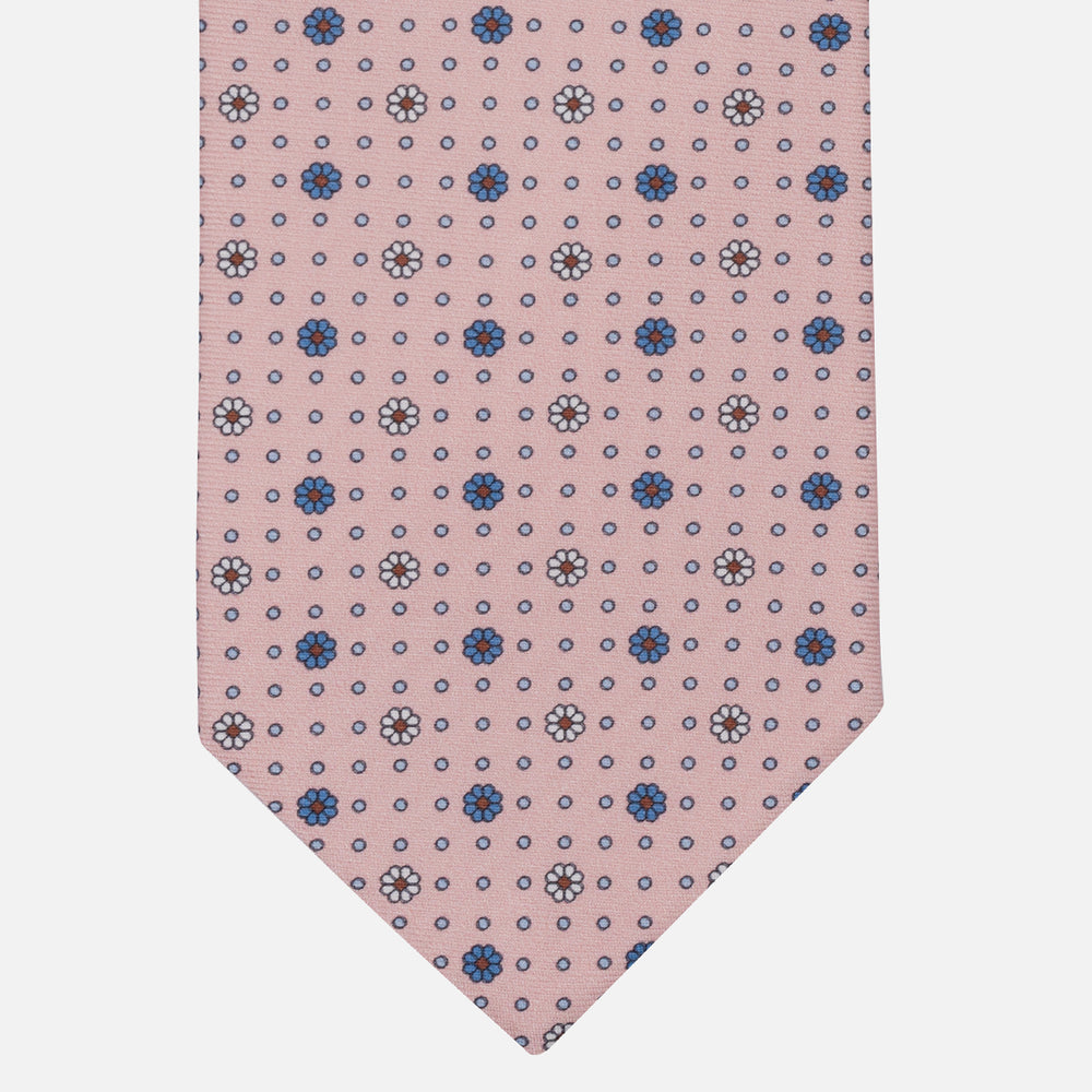 1999 Collection Tie in Heavy Silk Blue Geometric Pattern
