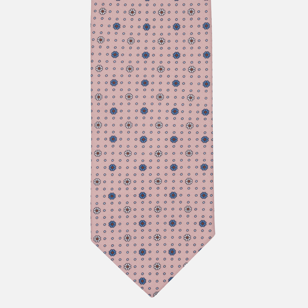 1999 Collection Tie in Heavy Silk Blue Geometric Pattern