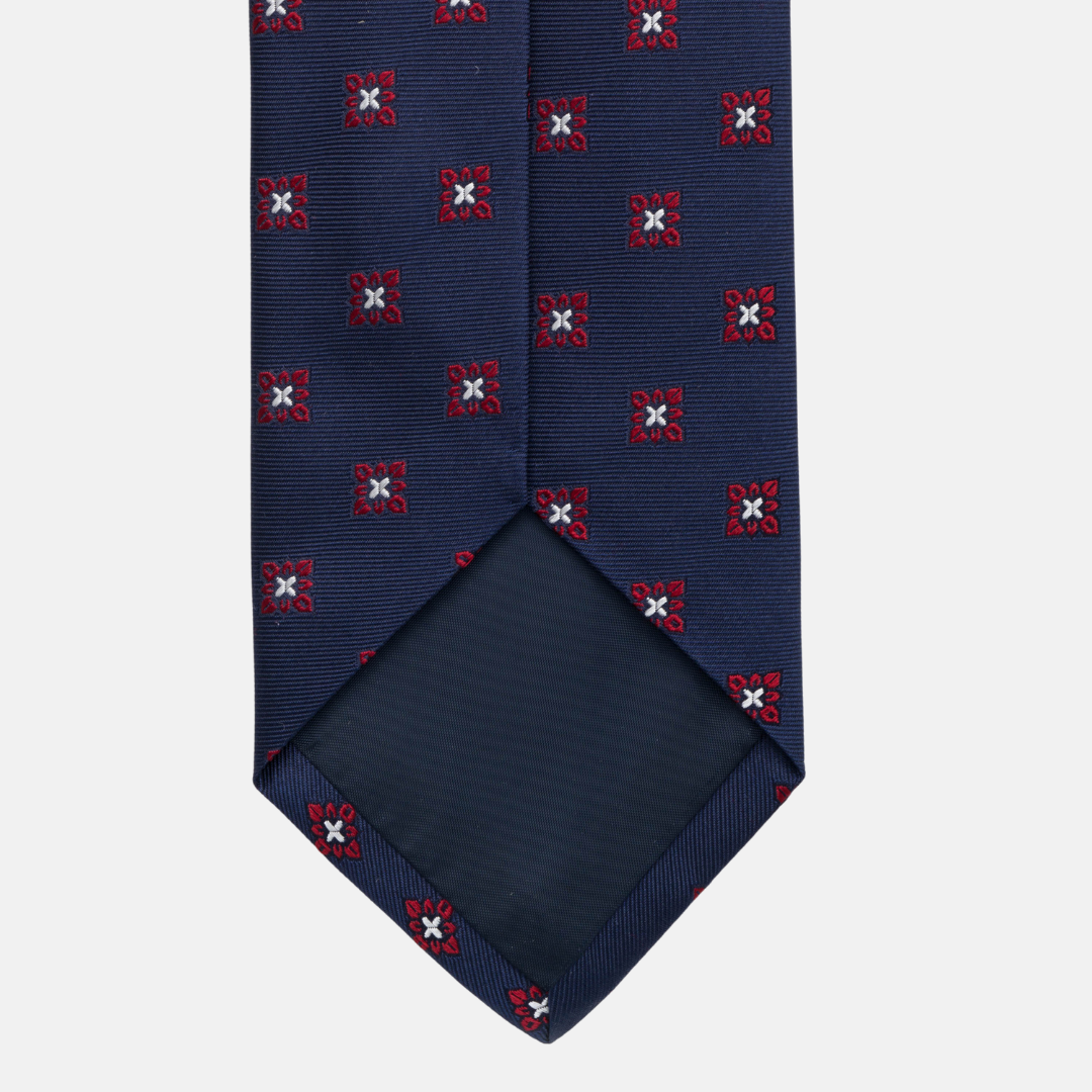 Cravatta Collezione 1999 in Seta Pesante Blu Fantasia Fiori