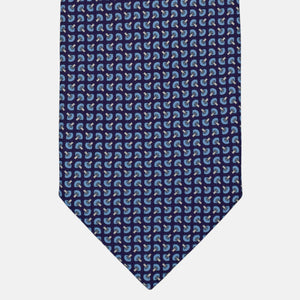 3-Fold Silk Tie, Geometric Pattern, Purple Grey - 2955