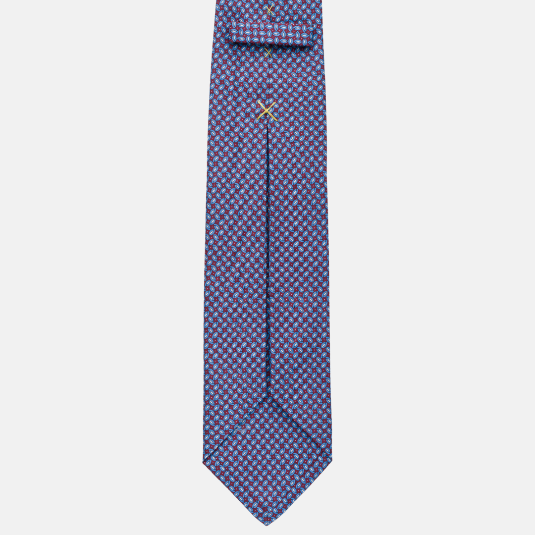 7-fold silk tie Fantasy Bordeaux