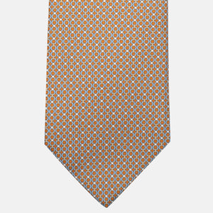 3-Fold Silk Tie, Chain Pattern, Yellow - JA056672-2