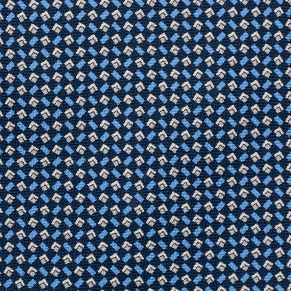Cravatta 3 pieghe in Seta, Micro Fantasia, Blu Grigio - JC056124-2