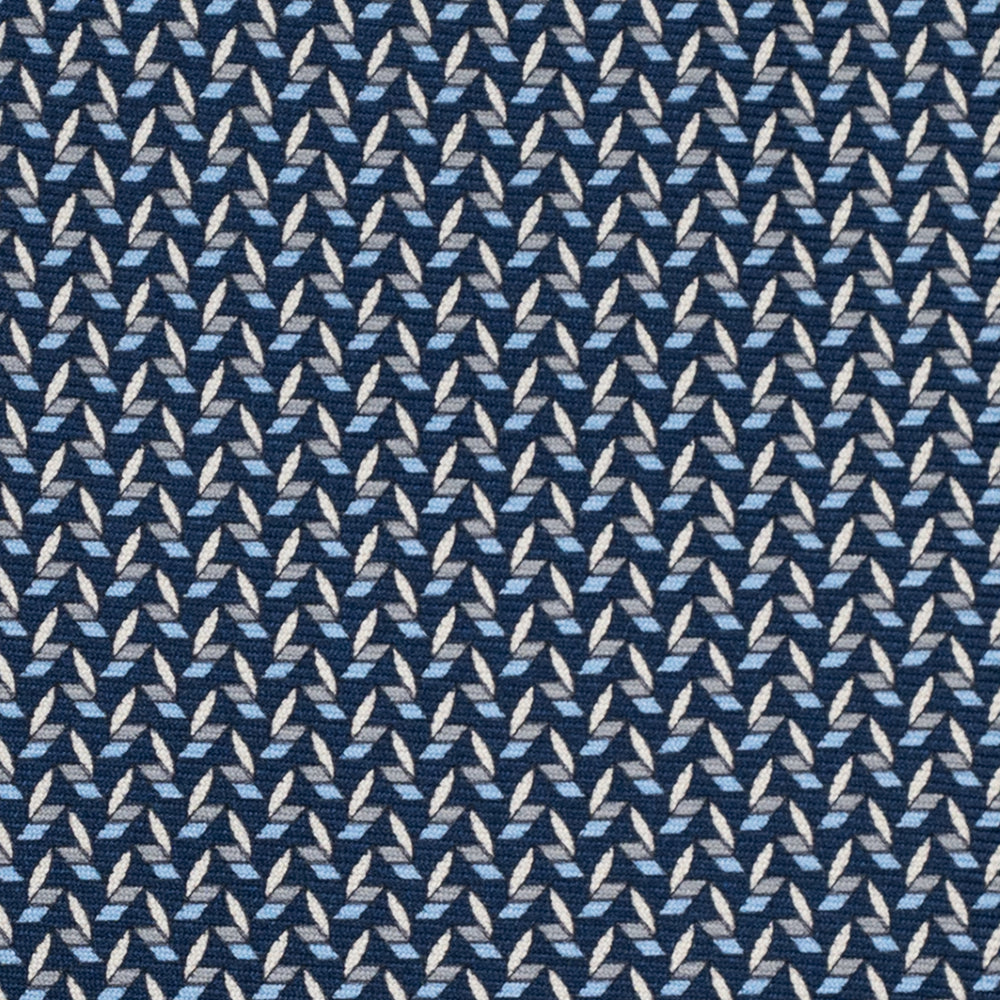 Cravatta 3 pieghe in Seta, Micro Fantasia, Blu Grigio - JC056128-2