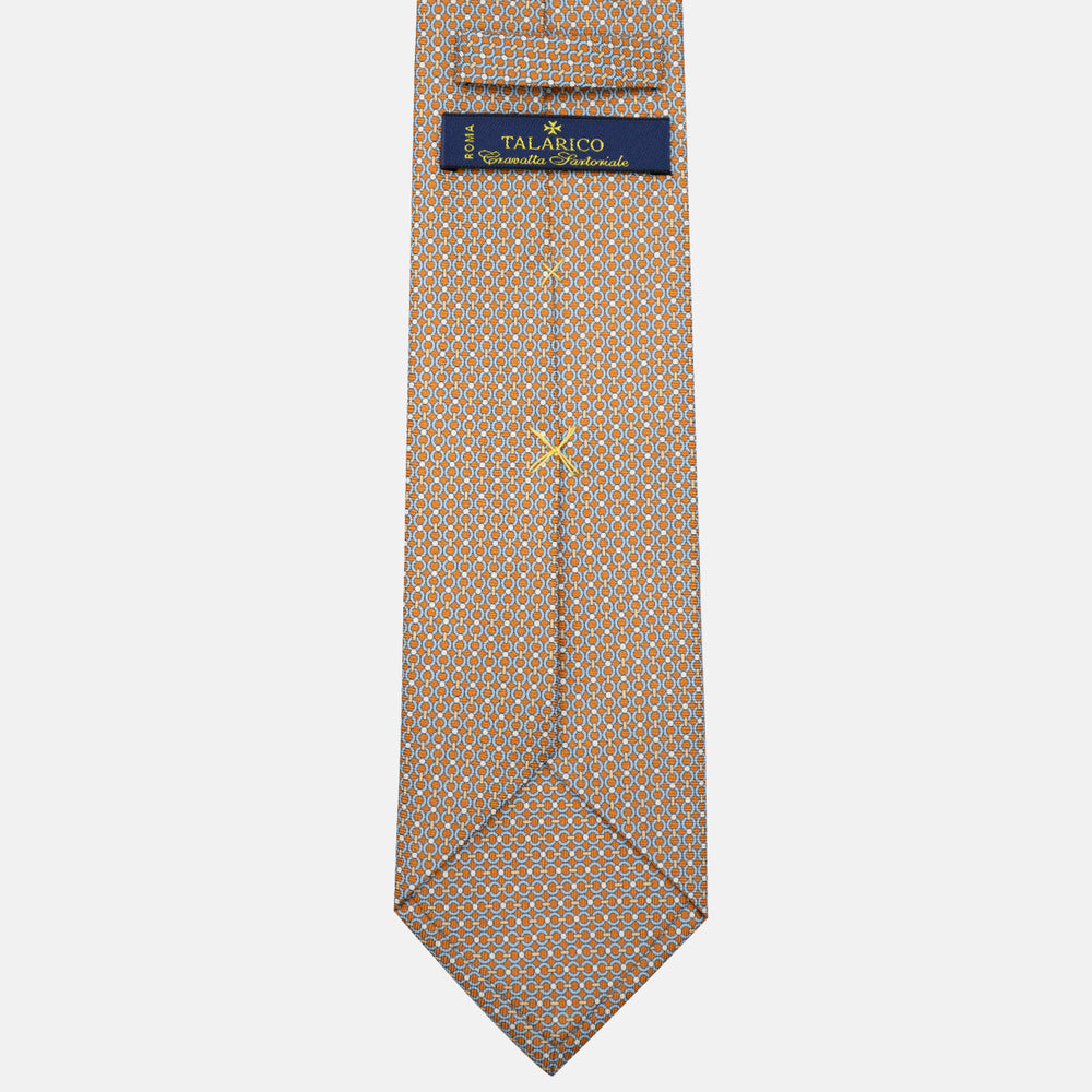 3-Fold Silk Tie, Chain Pattern, Yellow - JA056672-2