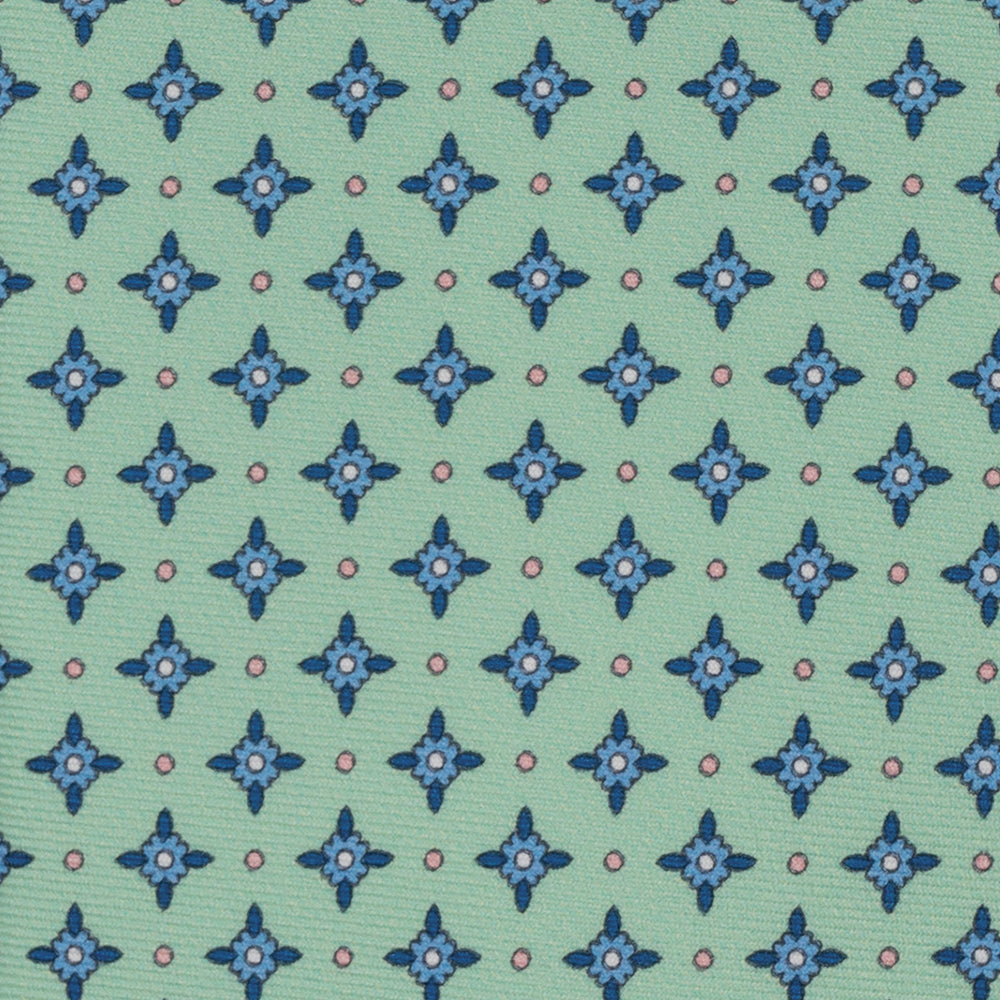 1999 Collection Tie in Floral Pattern Sky Blue Silk