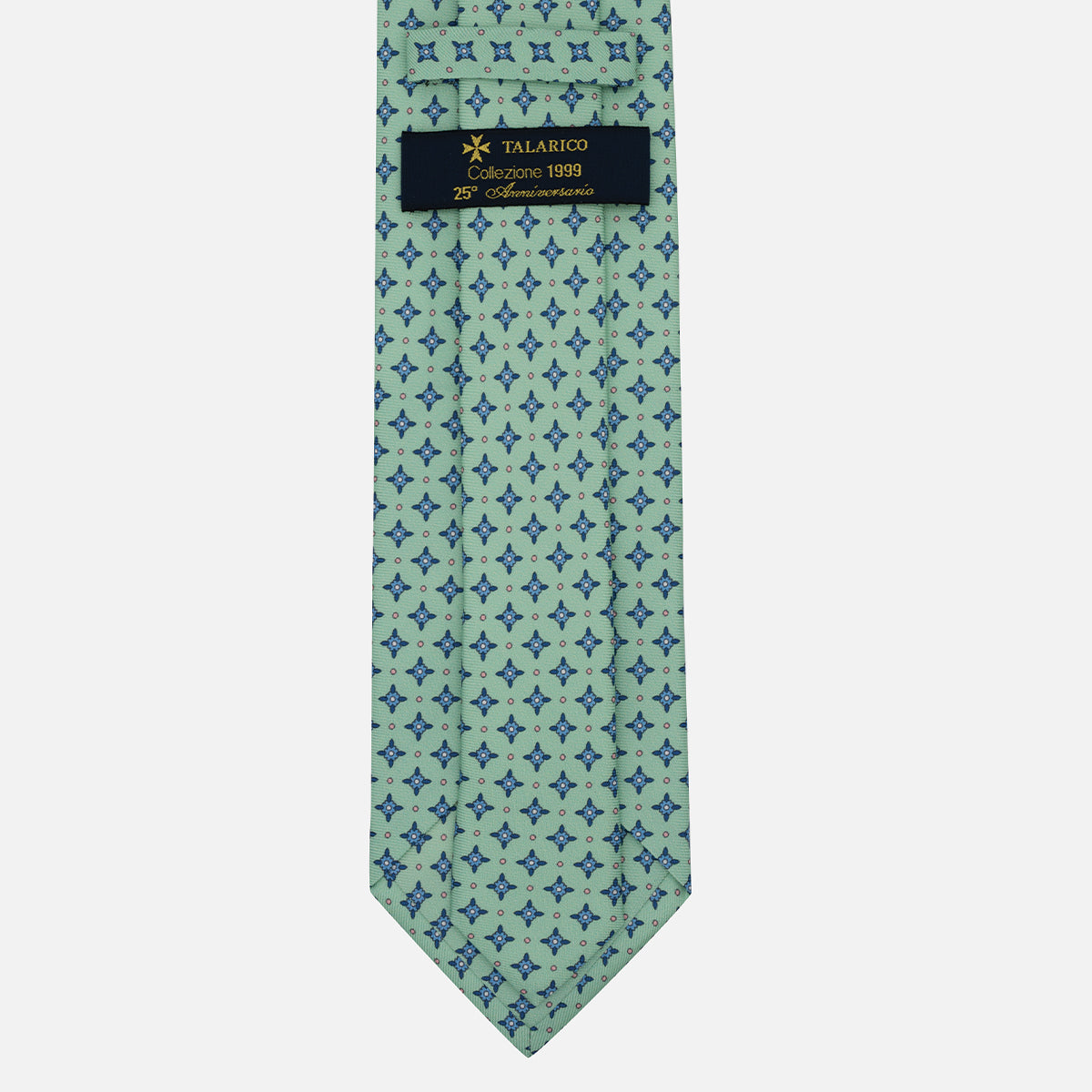 Cravatta Collezione 1999 in Seta Twill Fantasia Floreale Verde Celeste