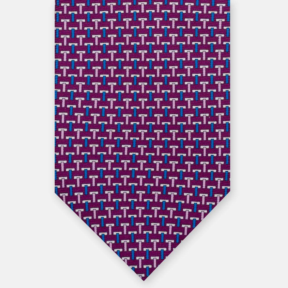 3-fold silk ties T Iconica Bordeaux