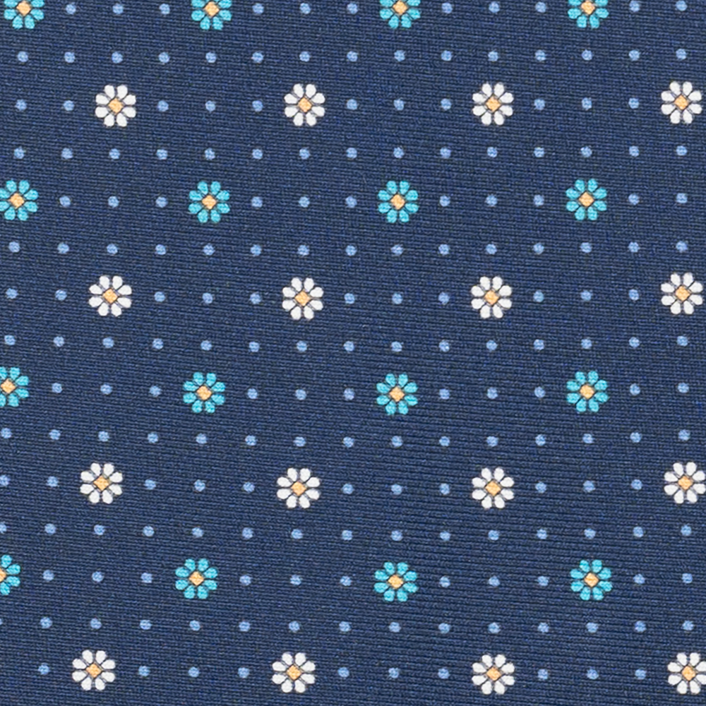 Cravatta Collezione 1999 in Seta Twill Fantasia Floreale, Blu Celeste