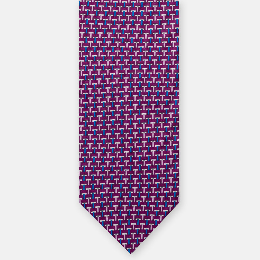 3-fold silk ties T Iconica Bordeaux