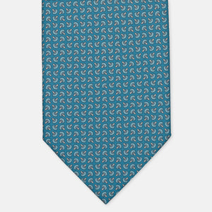 3-Fold Silk Tie, Micro Pattern, Tiffany Grey - 3022