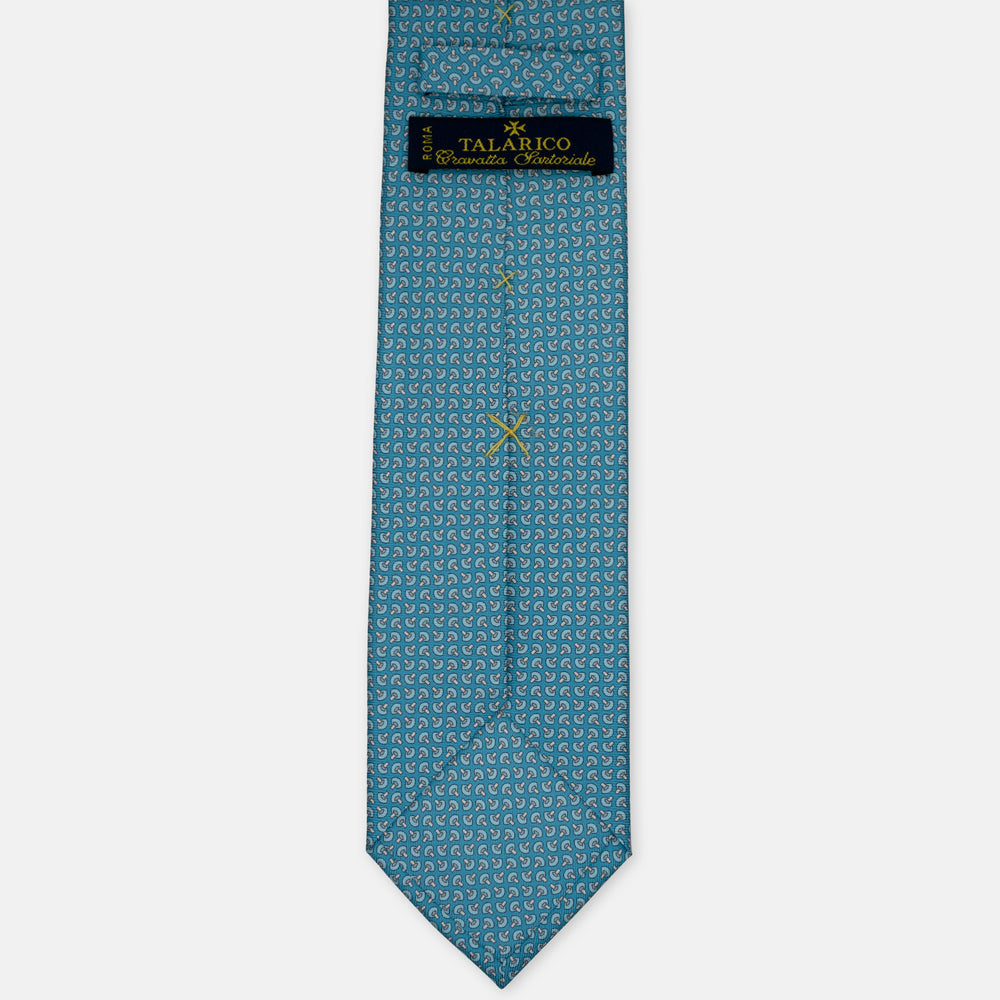 3-Fold Silk Tie, Micro Pattern, Tiffany Grey - 3022