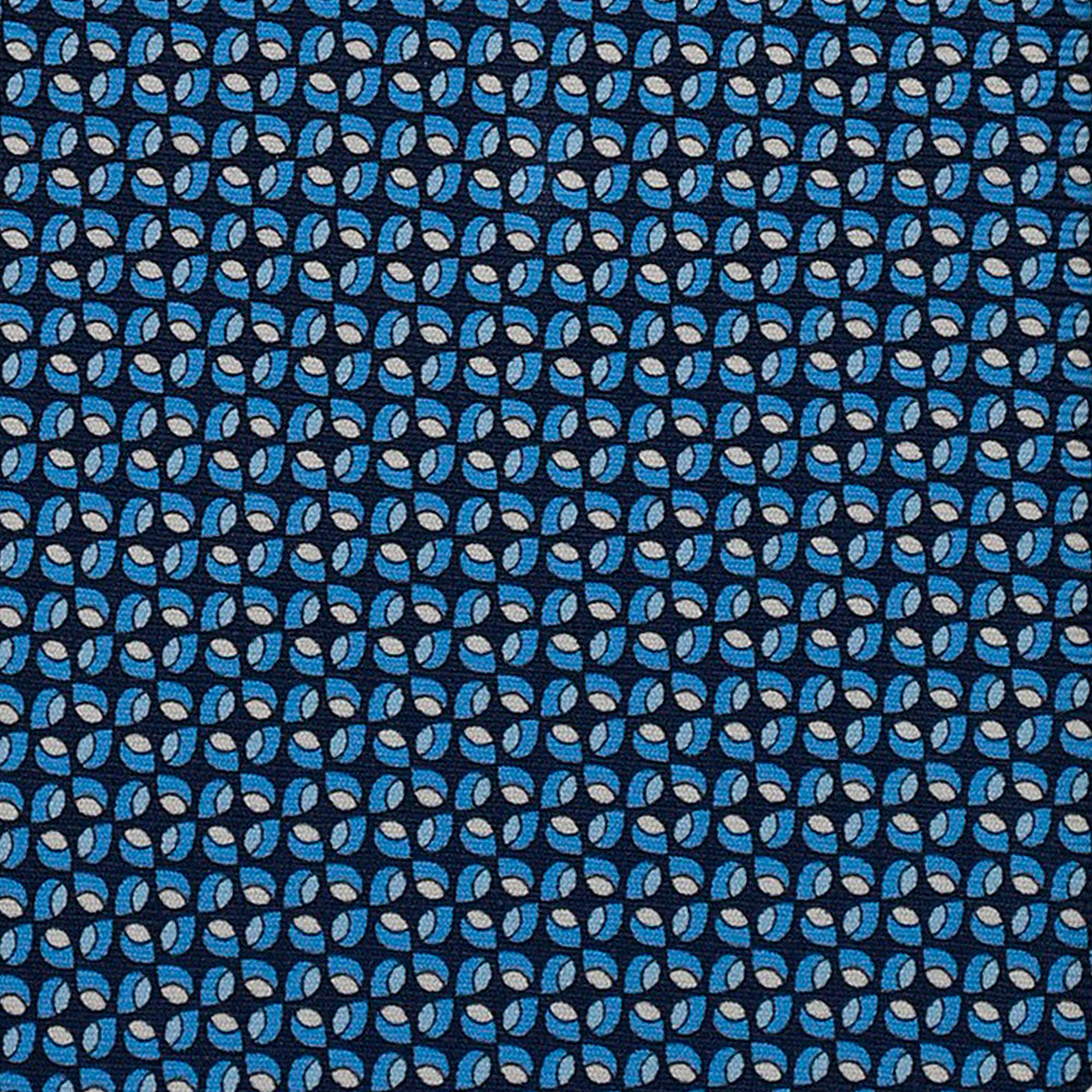 3-Fold Silk Tie, Floral Pattern, Light Blue - 3028