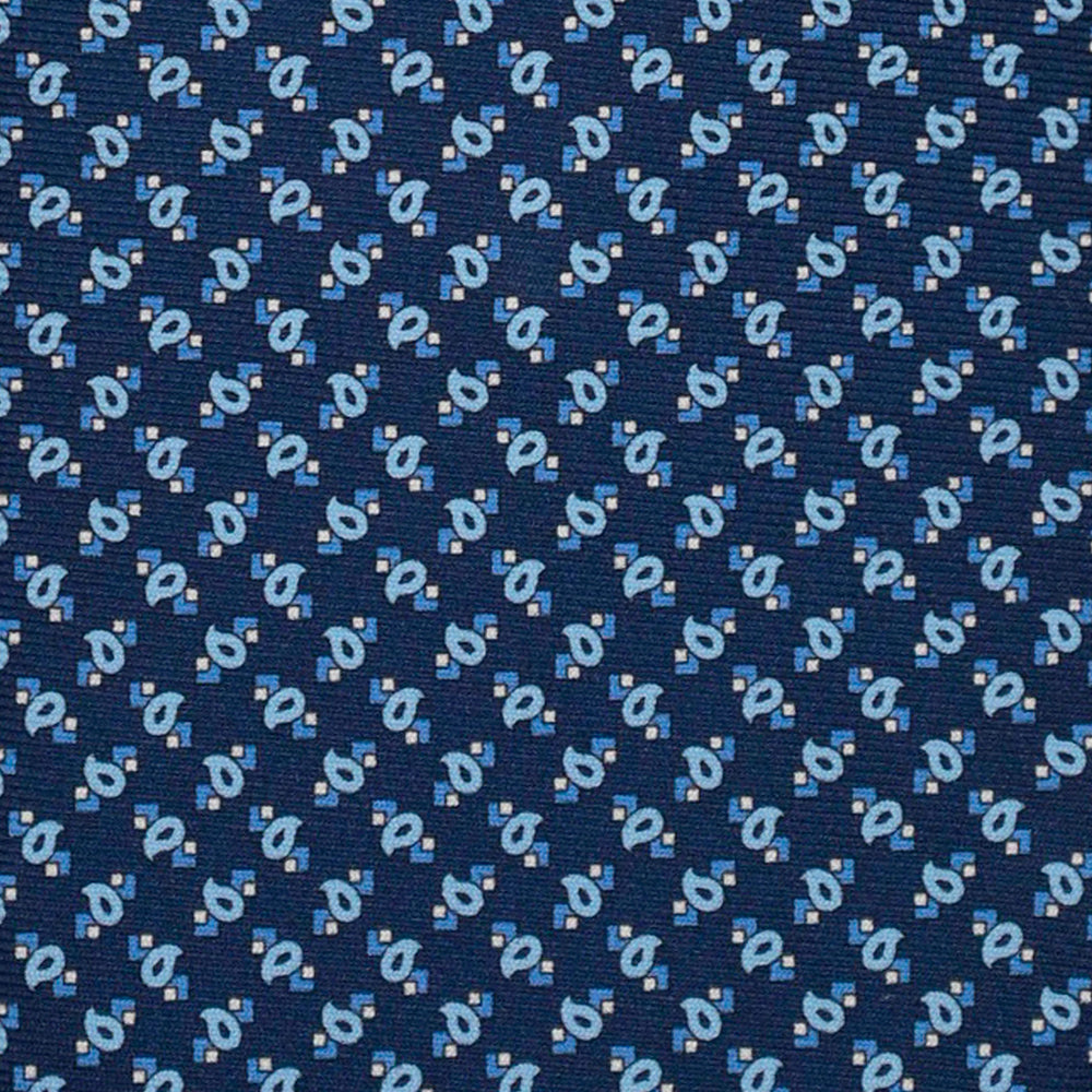 3-Fold Silk Tie, Micro Pattern, Light Blue - 3051