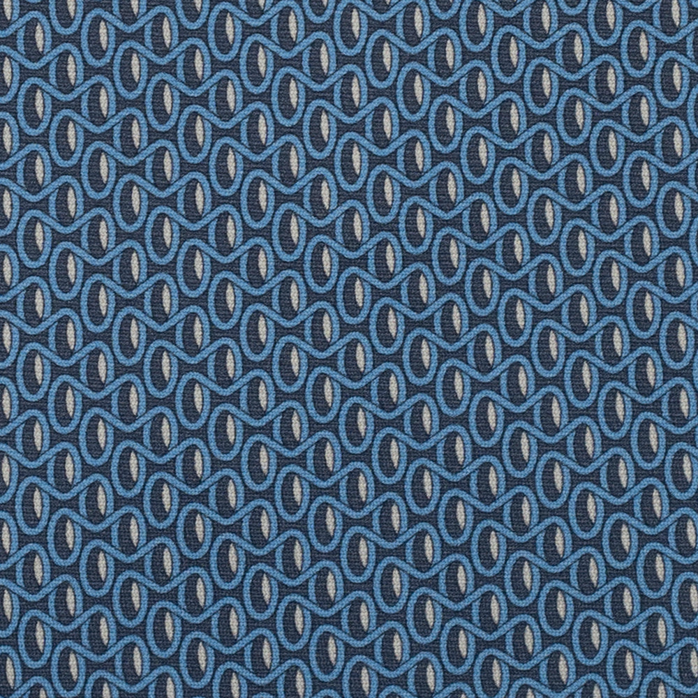 3-Fold Silk Tie, Micro Geometric Pattern, Light Blue Grey - 3106