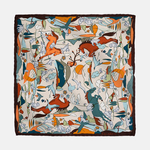 Horse's Land Pattern Silk Pocket Square