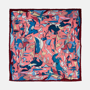 Horse's Land Pattern Silk Pocket Square