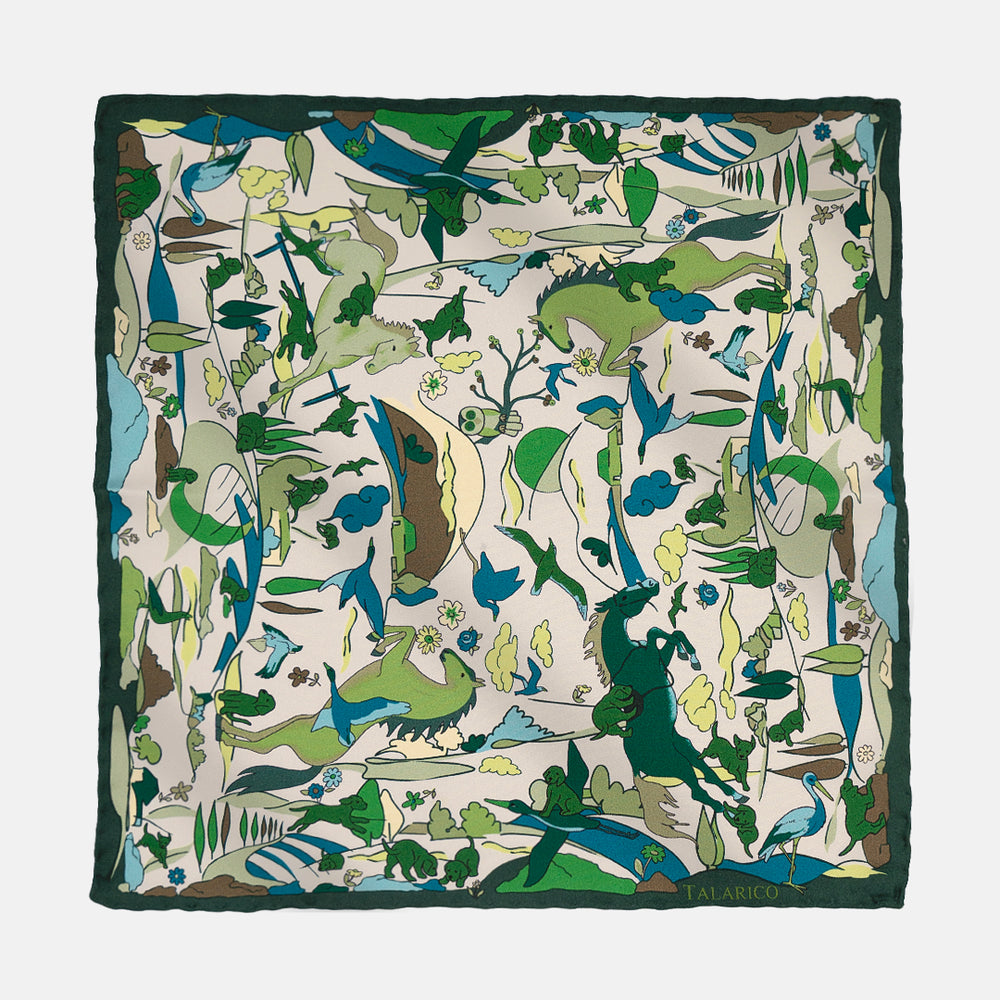 Pochette da Taschino in Seta Fantasia Horse's Land