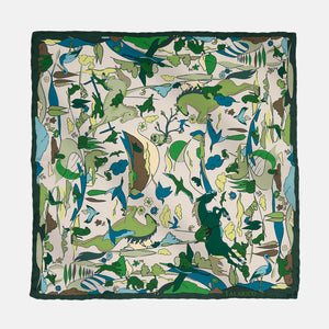 Horse's Land Pattern Silk Pocket Square