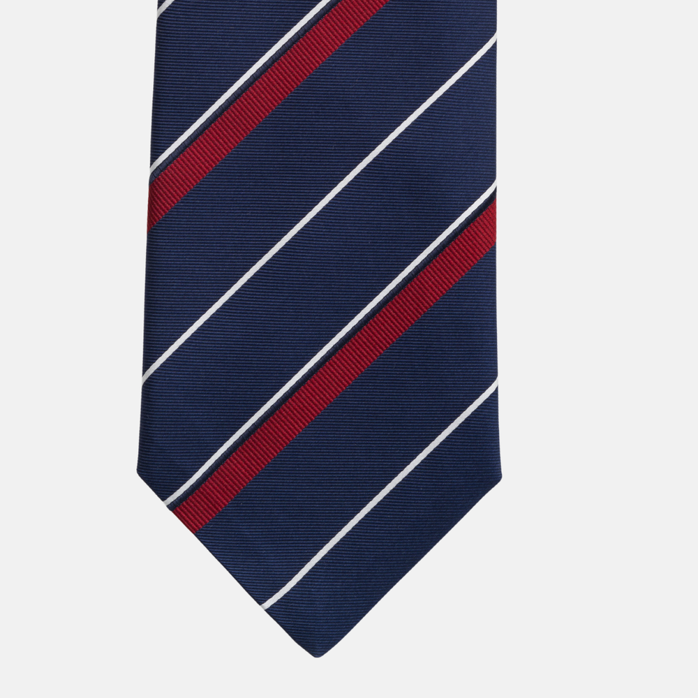 1999 Collection Heavy Silk Regimental Blue Red Tie