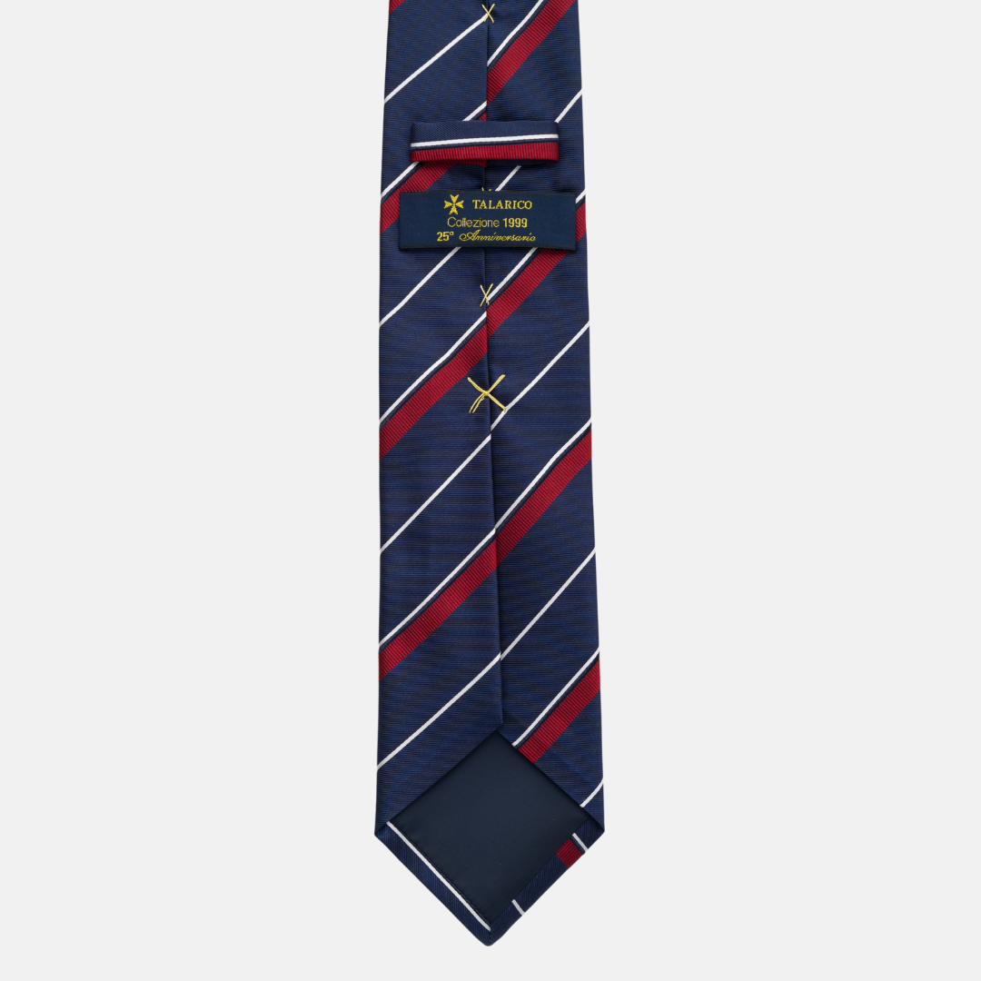 Cravatta Collezione 1999 in Seta Pesante Regimental Blu Rosso