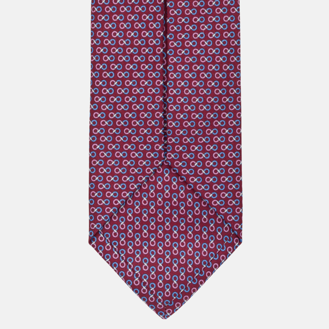 7-fold silk tie Fantasy Bordeaux