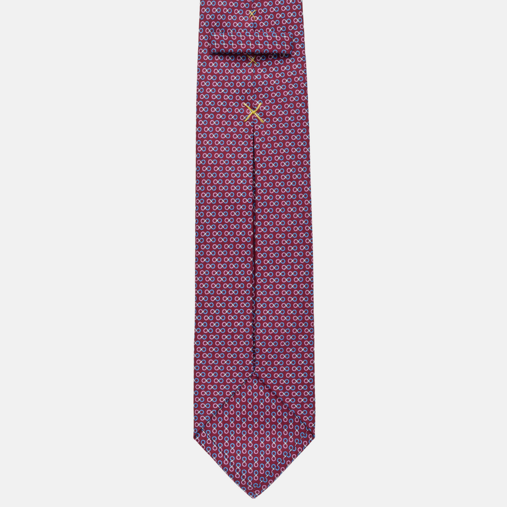 7-fold silk tie Bordeaux Pattern-M43799