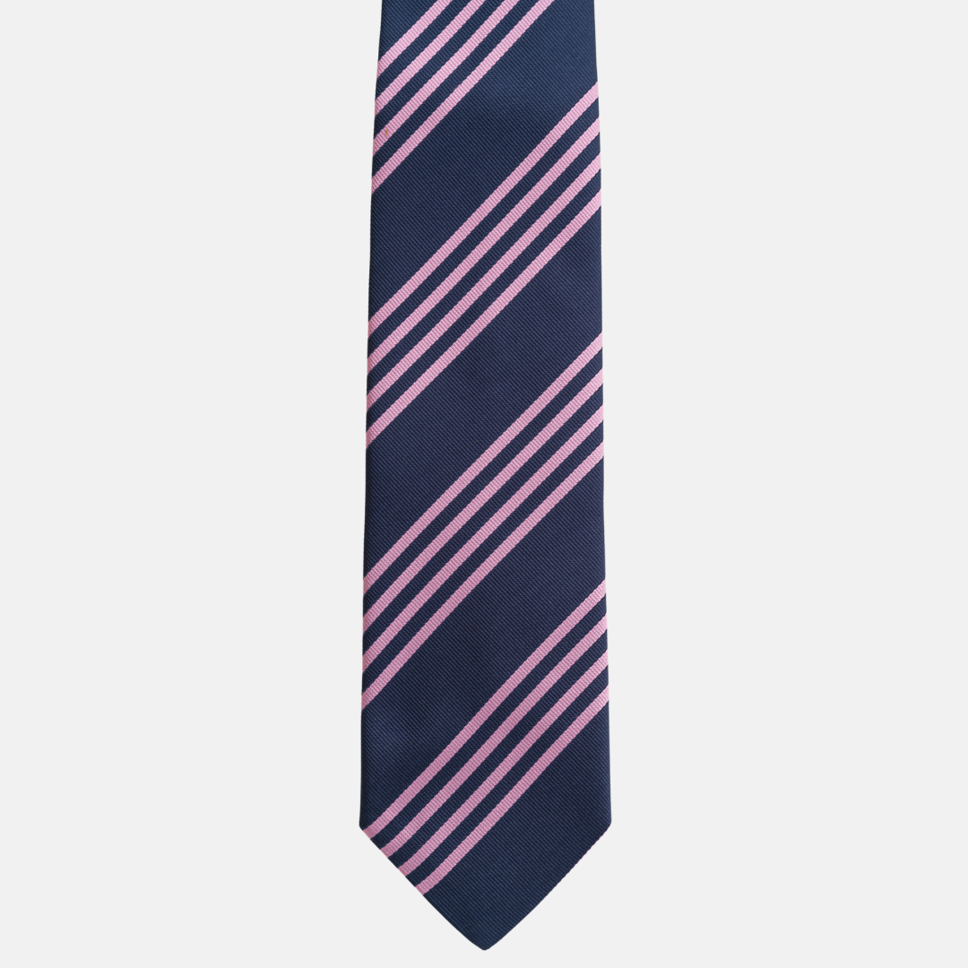 Regimental Blue Pink Silk Tie TAL 535
