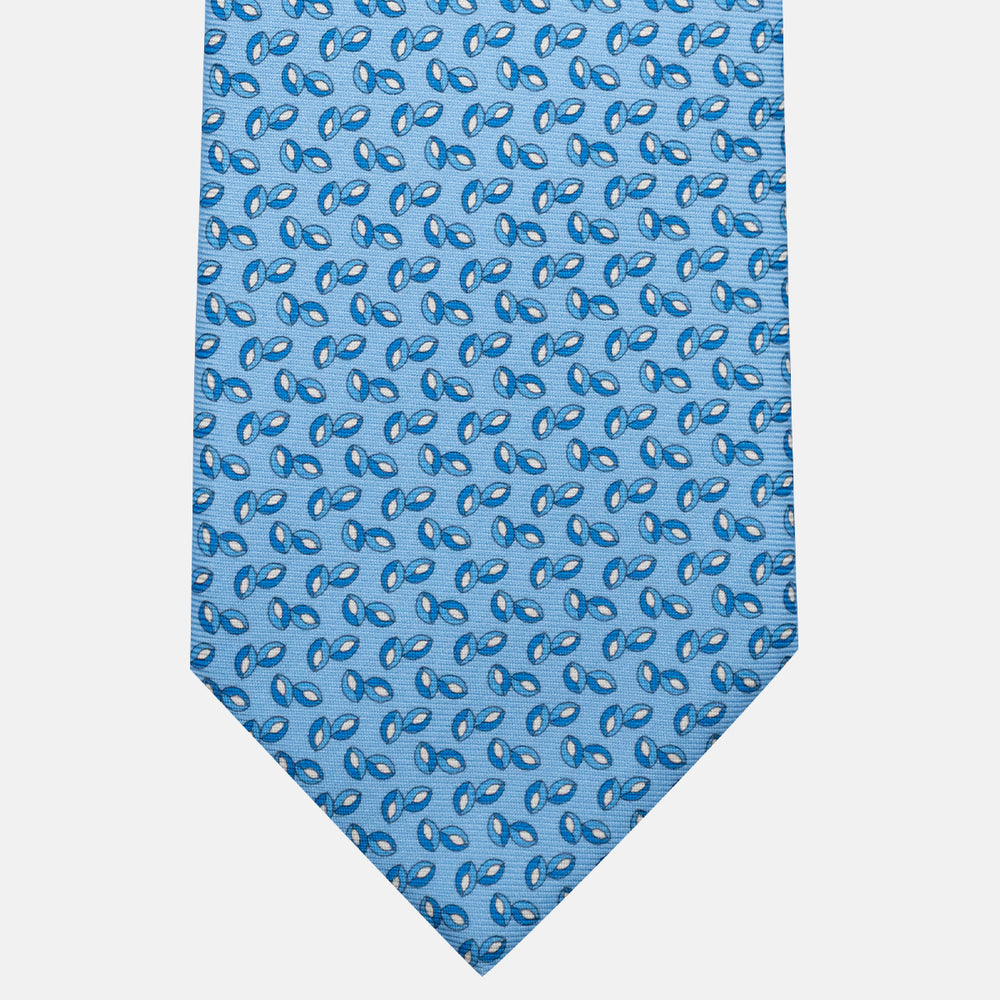 3-Fold Silk Tie, Micro Pattern, Light Blue - JA056126-3
