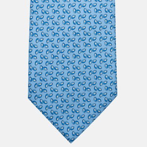 3-Fold Silk Tie, Micro Pattern, Light Blue - JA056126-3