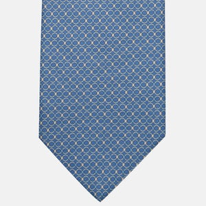 3-Fold Silk Tie, Chain Pattern, Light Blue - JA057080-3