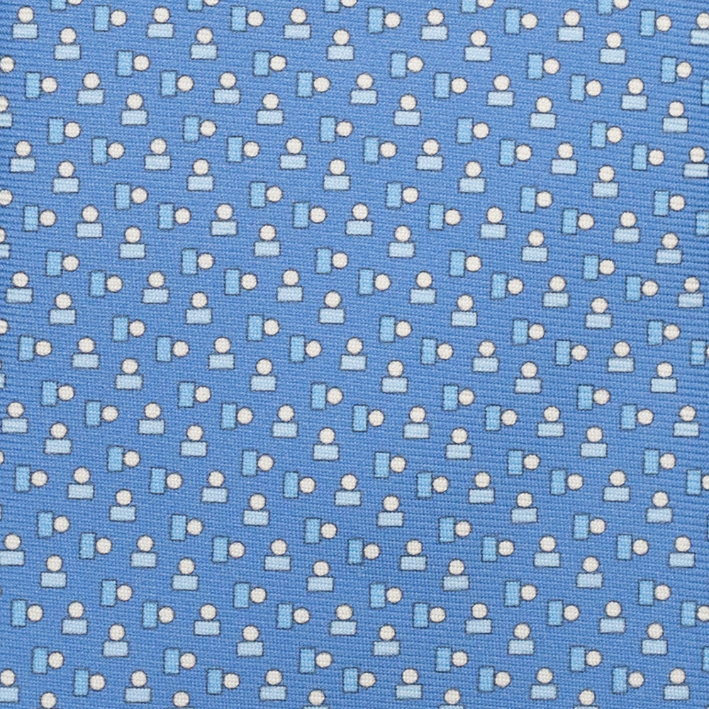 3-Fold Silk Tie, Micro Pattern, Light Blue - JC057248-3