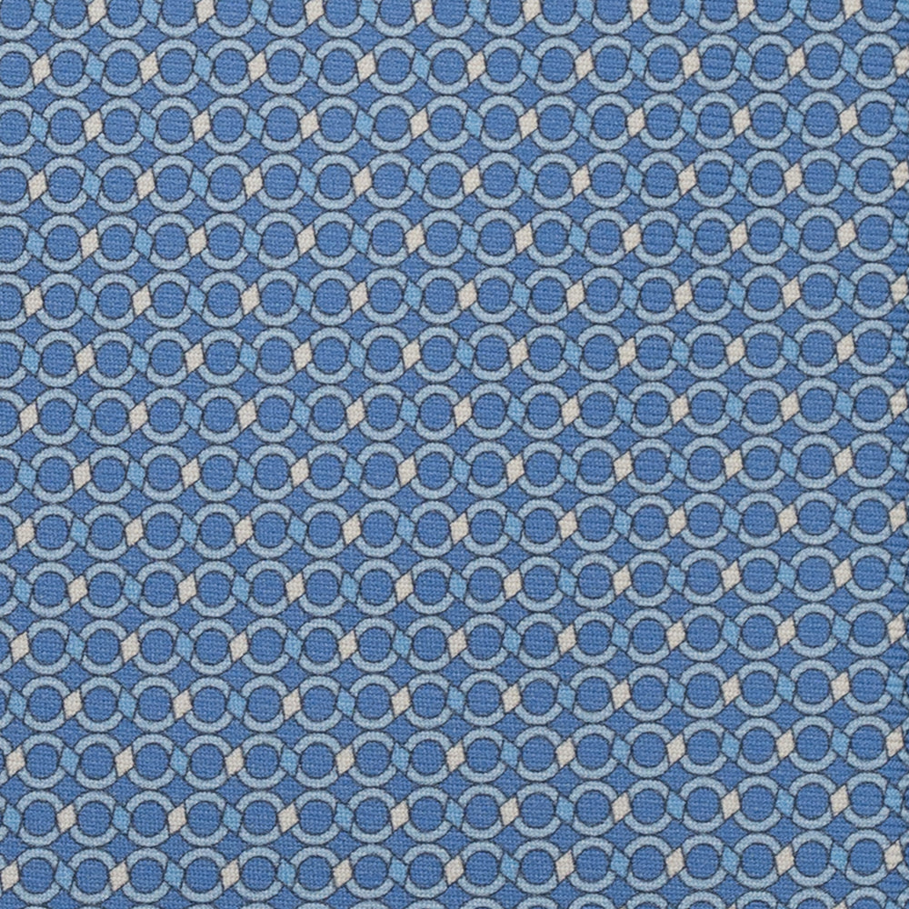 3-Fold Silk Tie, Chain Pattern, Light Blue - JA057080-3