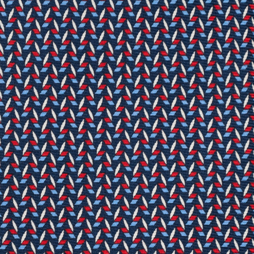 Cravatta 3 pieghe in Seta, Micro Fantasia, Blu Rosso - JC056128-3