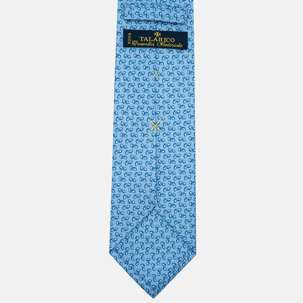 3-Fold Silk Tie, Micro Pattern, Light Blue - JA056126-3