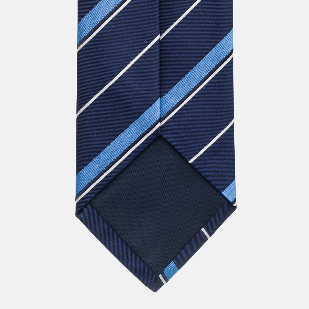 Cravatta Collezione 1999 in Seta Pesante Blu con Righe