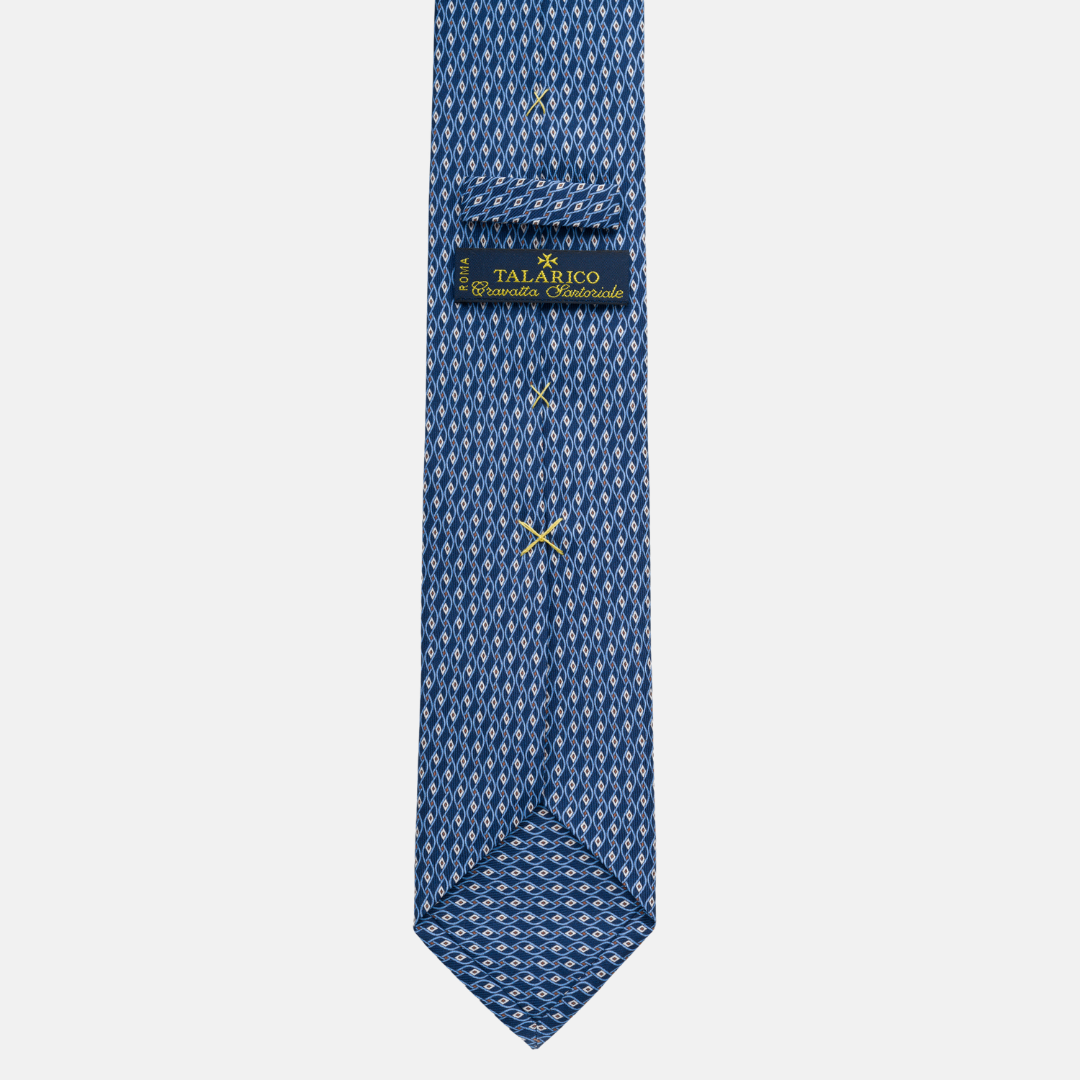 3 Fold Silk Tie Width 7cm Blue-M43792